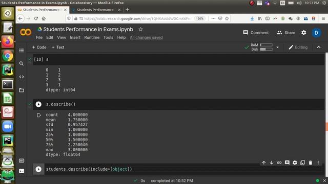 Finding Statistical Measures of a Dataset using Pandas | Students Performance in Exams in Kaggle смотреть онлайн