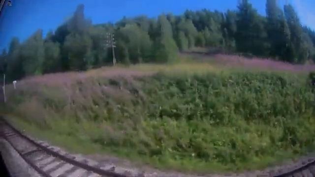Железная дорога Ухта - Ветласян - Сосногорск (вид из окна поезда, южная сторона) (Северная ЖД) смотреть онлайн