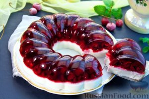 Сочетание, достойное праздника.
ТВОРОЖНЫЙ ТОРТ-ЖЕЛЕ С ВИШНЕЙ