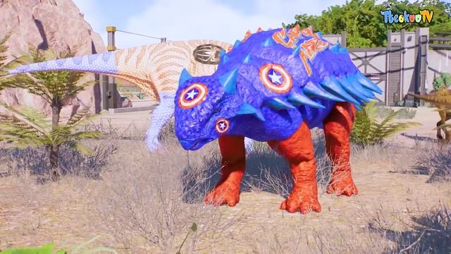 (? Jurassic World Evolution 2)Firestorm Mosasaurus,Captain Ankylo,Iron Fist T-Rex Dinosaurs Fight