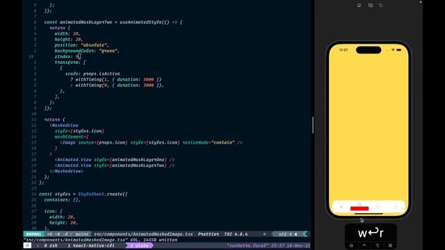 React Native Bottom Tab Animation on Terminal Using Vim + Tmux смотреть онлайн