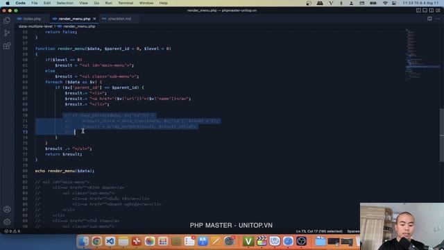 Hướng dẫn tạo menu đa cấp bằng Php sử dụng đệ quy | Php Master unitop.vn смотреть онлайн