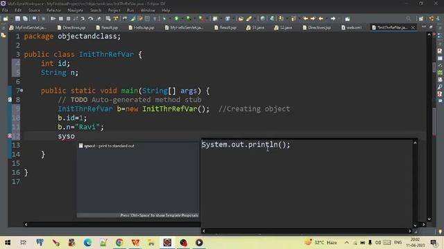 Initialization Through Reference Variable | Object & Class | Java Program | Hindi(Hinglish) смотреть онлайн