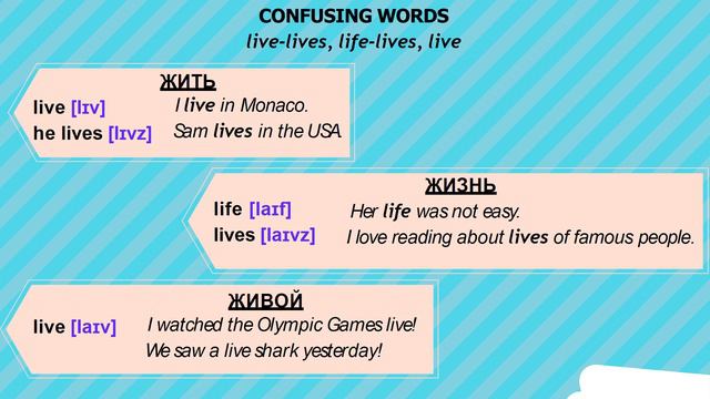 Confusing words live , lives, life , lives live смотреть онлайн