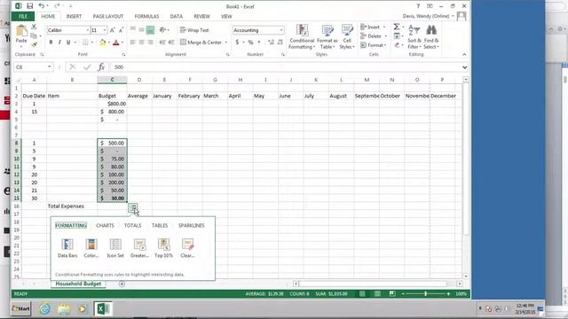 Learn How to Format Using the Quick Analysis Tool in Excel 2013 смотреть онлайн