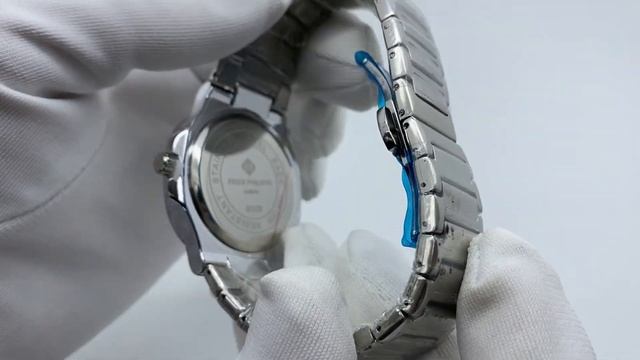 Наручные часы Patek Philippe, мужские, кварцевые, корпус и ремешок серебристого цвета, металл смотреть онлайн