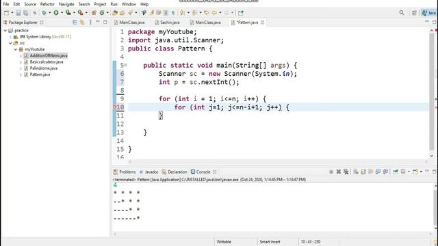 write a program to print pattern in java || part 5 || смотреть онлайн