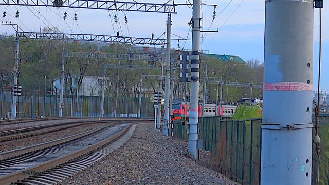 Railway. Intercity EMU Train ED9M-0266 / Междугородный электропоезд ЭД9М со Спасска