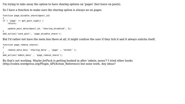 Wordpress: Remove ShareDaddy meta box from Pages only смотреть онлайн