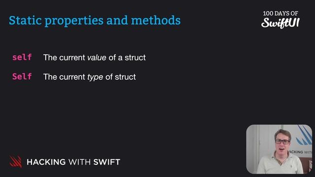 Static properties and methods – Swift for Complete Beginners смотреть онлайн