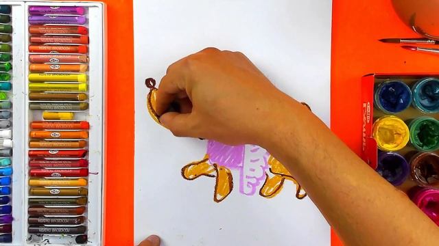 Как нарисовать Собаку Девочку цветными мелками