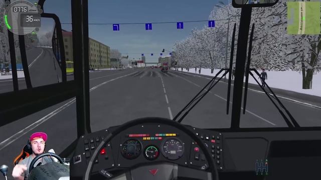 РАБОТАЮ ВОДИТЕЛЕМ АВТОБУСА ЗИМОЙ - CITY CAR RIVING + РУЛЬ смотреть онлайн