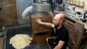 Система стружкоудаления в столярной мастерской часть3 Бак для стружки.