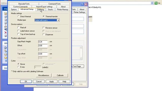 Zebra Designer TLP2844 Printer Settings смотреть онлайн