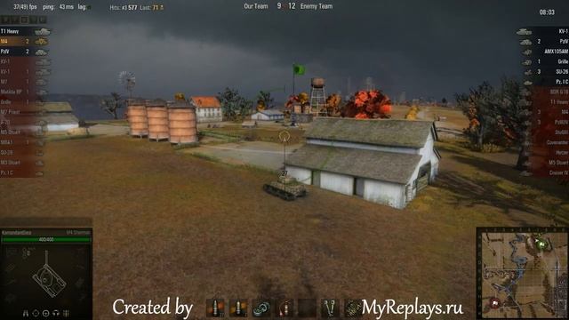WOT: Highway - M4 Sherman - 6 frags - смотреть онлайн