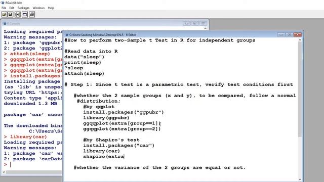 How to do a Student's t-test for two unpaired or independent samples in R or R studio смотреть онлайн