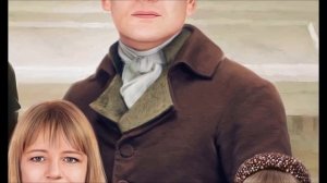 Семейный портрет по фотографии на холсте.