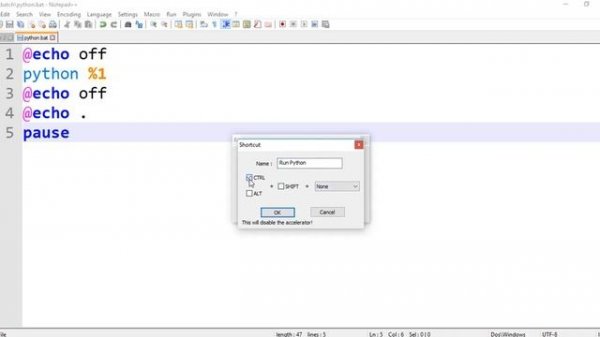 Simple way to run Python in Notepad++