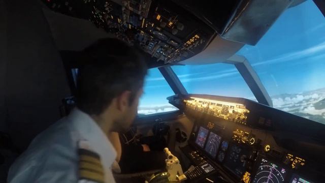 Перелет Алматы - Иссык Куль. Летим на тренажере Boeing 737 NG смотреть онлайн