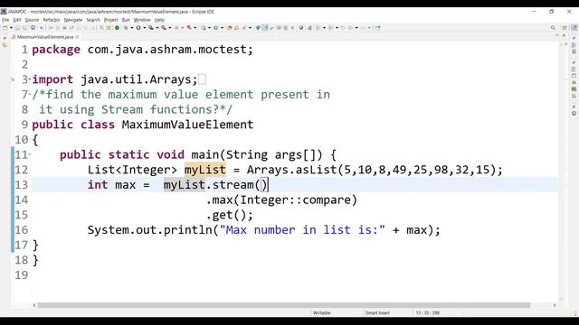 Find the maximum value element present in list using JAVA8 Stream functions? | Interview Quest смотреть онлайн