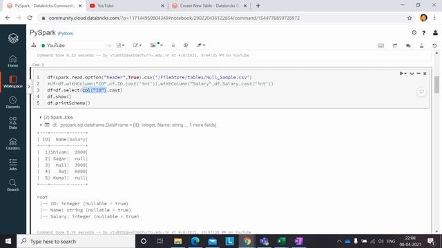 How to do casting of Columns in PySpark | Databricks Tutorial | смотреть онлайн