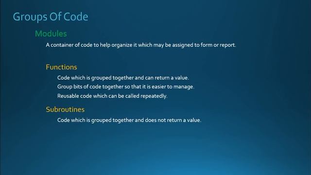 26. VBA - Grouping Our Code (Programming In Microsoft Access 2013) ? смотреть онлайн