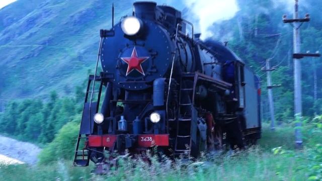 Старый паровоз на КБЖД смотреть онлайн