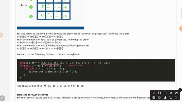 How to iterate 2 D array in Java | print 2 D array in Java смотреть онлайн