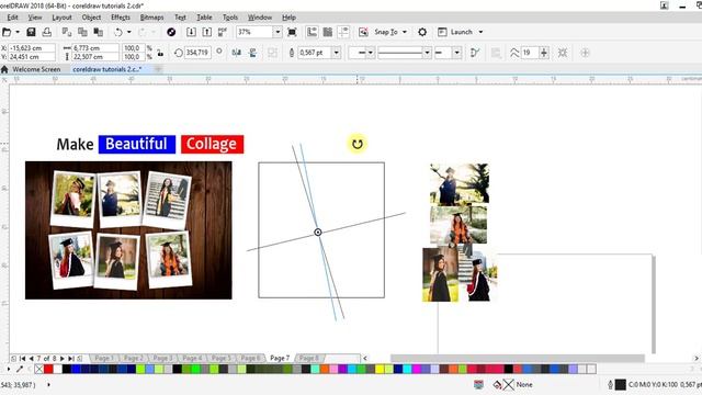 How to make Photo Collage in CorelDraw (Use Powerclip and Drop Shadow Tool) смотреть онлайн