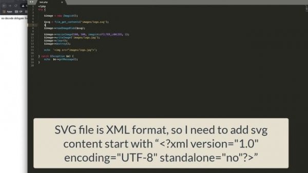 How to fix error No decode delegate for this image format when convert SVG to Image using Imagick.
