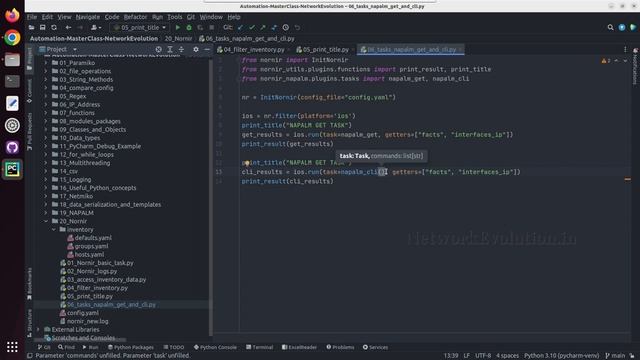 Nornir Network Automation Framework Tutorial:nornir-napalm plugin NAPALM CLI tasks for show command смотреть онлайн
