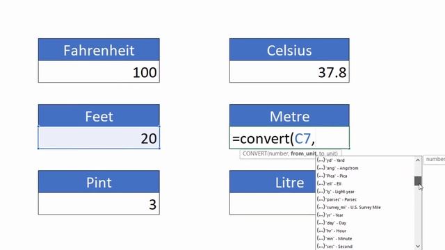 How to Convert Measurement Units in Excel - Excel Conversion Calculator смотреть онлайн