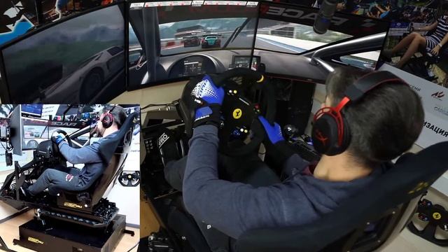 RaceRoom на подвижной гоночной платформе 4dof Pro /  рекорд трассы MANTORP PARK / CANHARD R52