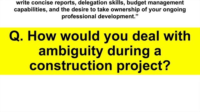 CONSTRUCTION MANAGER Interview Questions And Answers! (PASS Your Construction Management Interview!