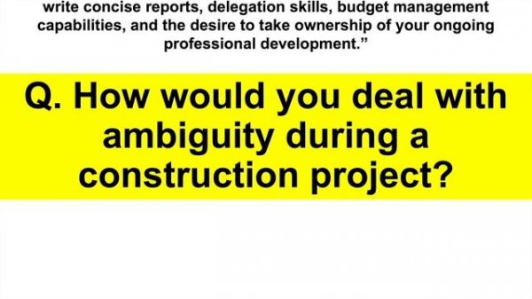 CONSTRUCTION MANAGER Interview Questions And Answers! (PASS your Construction Management Interview!