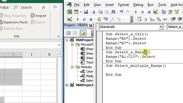 Excel VBA Macro Basic for Beginners | How to Select a Cell or Range Using Simple VBA Coding смотреть онлайн