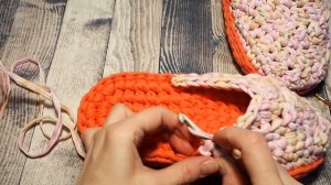 Домашние простые тапочки из трикотажной пряжи. Вязание для начинающих,