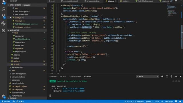 15. Handling the Auth0 Callback and Completing the Login Process in VueJS using Javascript смотреть онлайн