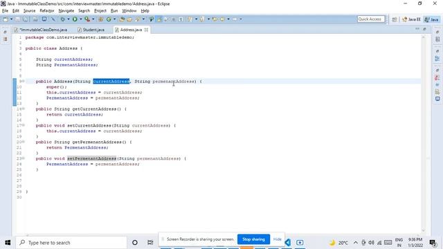 Immutable classes | Java interview question | Mutale reference in immutable class смотреть онлайн