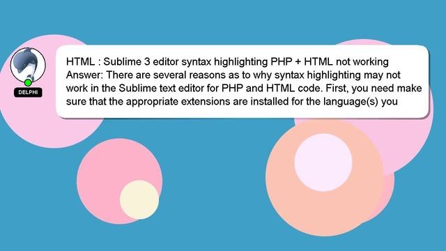 HTML : Sublime 3 editor syntax highlighting PHP + HTML not working смотреть онлайн