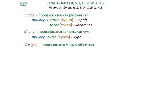 Испанский с нуля Урок 1 El alfabeto - алфавит №3 - R-Z (www.espato.ru) смотреть онлайн