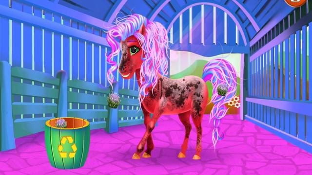 Play Pony Care Kids Game - Horse Stable Clean Up Dress UP Fun Fashion Makeover Girls Games смотреть онлайн