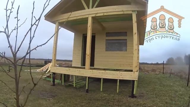 Каркасно-щитовая баня 4х8 метров от "Три Строителя" ||| Видео обзор смотреть онлайн