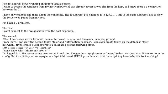 Can't do anything with MySQL server on Ubuntu смотреть онлайн