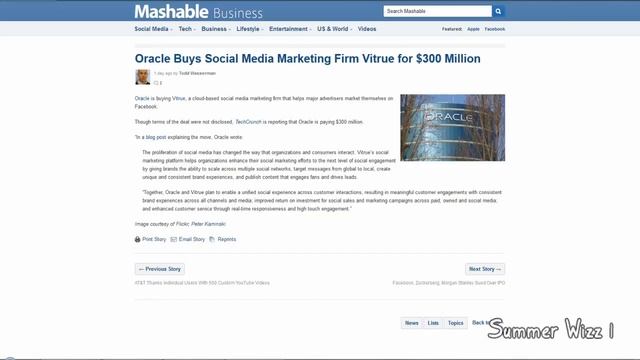 Oracle Buys Social Media Marketing Firm Vitrue for 300 Million смотреть онлайн