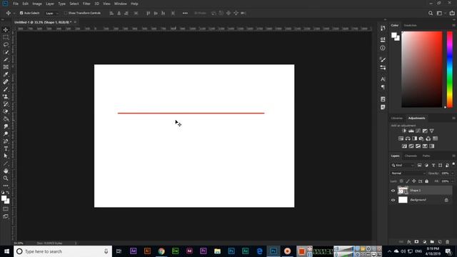 Line Tool - Adobe Photoshop CC 2019 смотреть онлайн