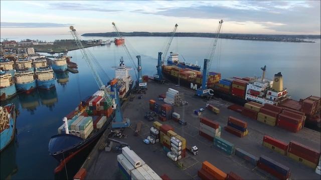 Fredericia Shipping - Container Operation - Working 4 Gottwald Cranes смотреть онлайн