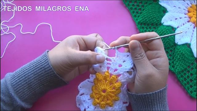 Manualidades tejidas Milagros Ena N° 12: FLOR A CROCHET para Agarraderas de Ollas o Adorno de Cocin смотреть онлайн