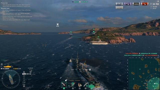 World of Warships - VI LEANDER RN C 2nd Weekly S. - Defence of Naval Station Newport смотреть онлайн