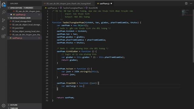[JAVASCRIPT] - [4. JSON & LocalStorage] Bài 5: Vấn đề khi tạo đối tượng từ JSON смотреть онлайн